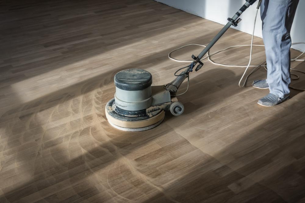 Ponçage parquet près de Strasbourg